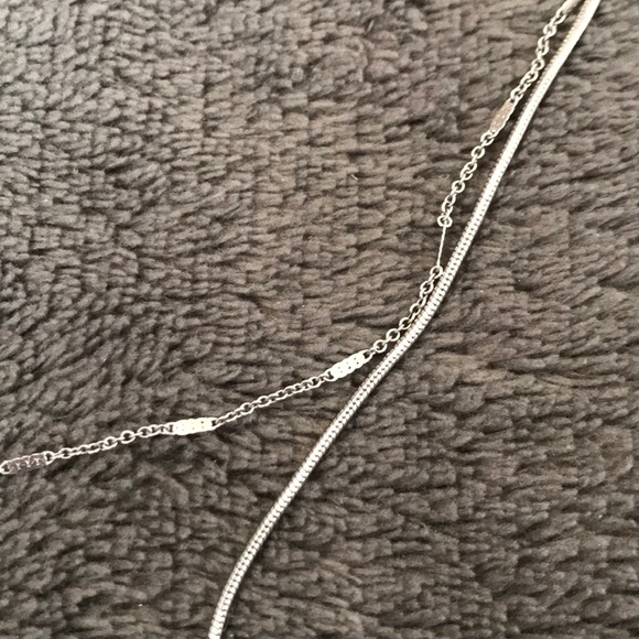 Silver double necklace - Picture 2 of 2